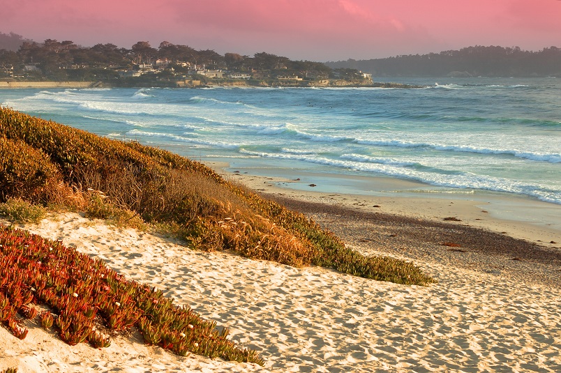 carmel by the sea - пляж pebble beach